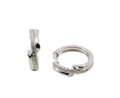 Wilhelm M&uuml;ller Ohrschmuck Ref.-Nr.: 743645019 925/- Silber, Rhodiniert  18 Zirkonia  Wei&szlig; 