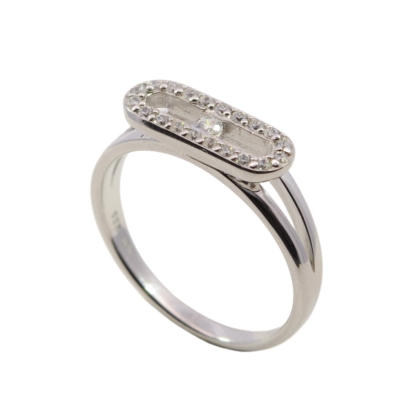 Wilhelm M&uuml;ller Ringe Ref.-Nr.: 746515058 925/- Silber, Rhodiniert  21 Zirkonia  Wei&szlig;  Ringgr&ouml;&szlig;e 58