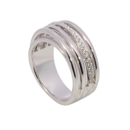 Wilhelm M&uuml;ller Ringe Ref.-Nr.: 746729056 925/- Silber, Rhodiniert  26 Zirkonia  Wei&szlig;  Ringgr&ouml;&szlig;e 56