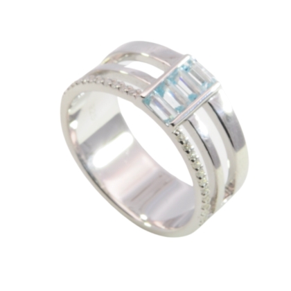 Wilhelm M&uuml;ller Ringe Ref.-Nr.: 746736056 925/- Silber, Rhodiniert  4 Blautopas beh. blau  22 Zirkonia  Wei&szlig;  Ringgr&ouml;&szlig;e 56