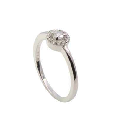 Wilhelm M&uuml;ller Ringe Ref.-Nr.: 746739052 925/- Silber, Rhodiniert  13 Zirkonia  Wei&szlig;  Ringgr&ouml;&szlig;e 52
