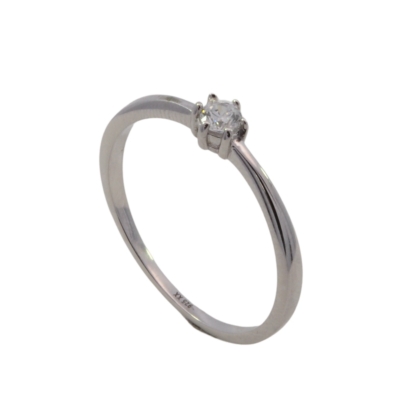 Wilhelm M&uuml;ller Ringe Ref.-Nr.: 746749056 925/- Silber, Rhodiniert  1 Zirkonia  Wei&szlig;  Ringgr&ouml;&szlig;e 56