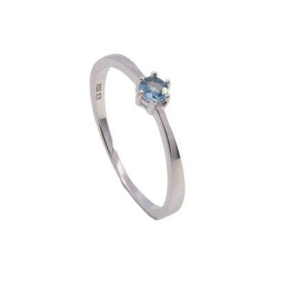 Wilhelm M&uuml;ller Ringe Ref.-Nr.: 746824054 925/- Silber, Rhodiniert  1 Blautopas beh. blau  Ringgr&ouml;&szlig;e 54