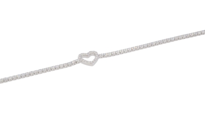 Wilhelm M&uuml;ller Armband Ref.-Nr.: 753112019 925/- Silber, Rhodiniert  84 Zirkonia  Wei&szlig;  L&auml;nge 17+3 cm