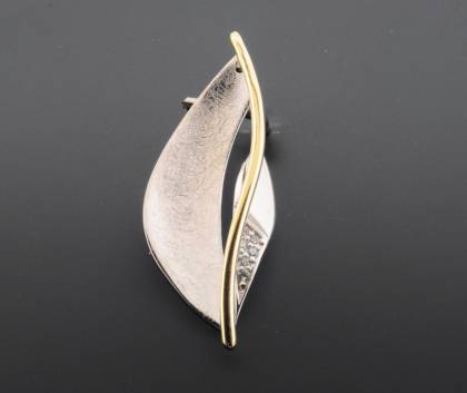 Wilhelm M&uuml;ller Halsschmuck Ref.-Nr.: 762462019 925/- Silber, bicolor  6 Zirkonia  Wei&szlig; 