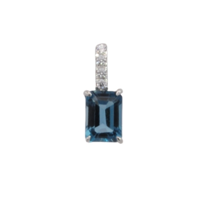 Wilhelm M&uuml;ller Halsschmuck Ref.-Nr.: 762698019 925/- Silber, Rhodiniert  4 Zirkonia  Wei&szlig;  1 Blautopas beh. blau 