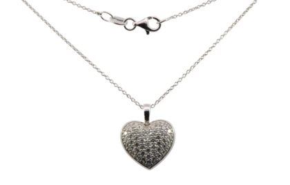 Wilhelm M&uuml;ller Halsschmuck Ref.-Nr.: 766153019 925/- Silber, Rhodiniert  50 Zirkonia  Wei&szlig;  L&auml;nge 42+3cm