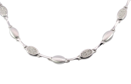 Wilhelm M&uuml;ller Halsschmuck Ref.-Nr.: 766162019 925/- Silber, Rhodiniert  198 Zirkonia  Wei&szlig;  L&auml;nge 45+3 cm