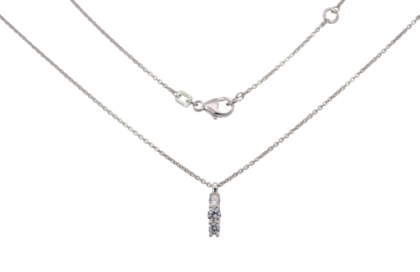 Wilhelm M&uuml;ller Halsschmuck Ref.-Nr.: 766165019 925/- Silber, Rhodiniert  3 Zirkonia  Wei&szlig;  L&auml;nge  42+3 cm