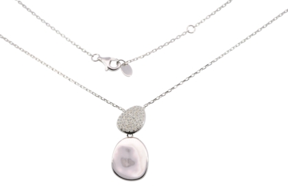 Wilhelm M&uuml;ller Halsschmuck Ref.-Nr.: 766177019 925/- Silber, Rhodiniert  41 Zirkonia  Wei&szlig;  L&auml;nge 42+3 cm