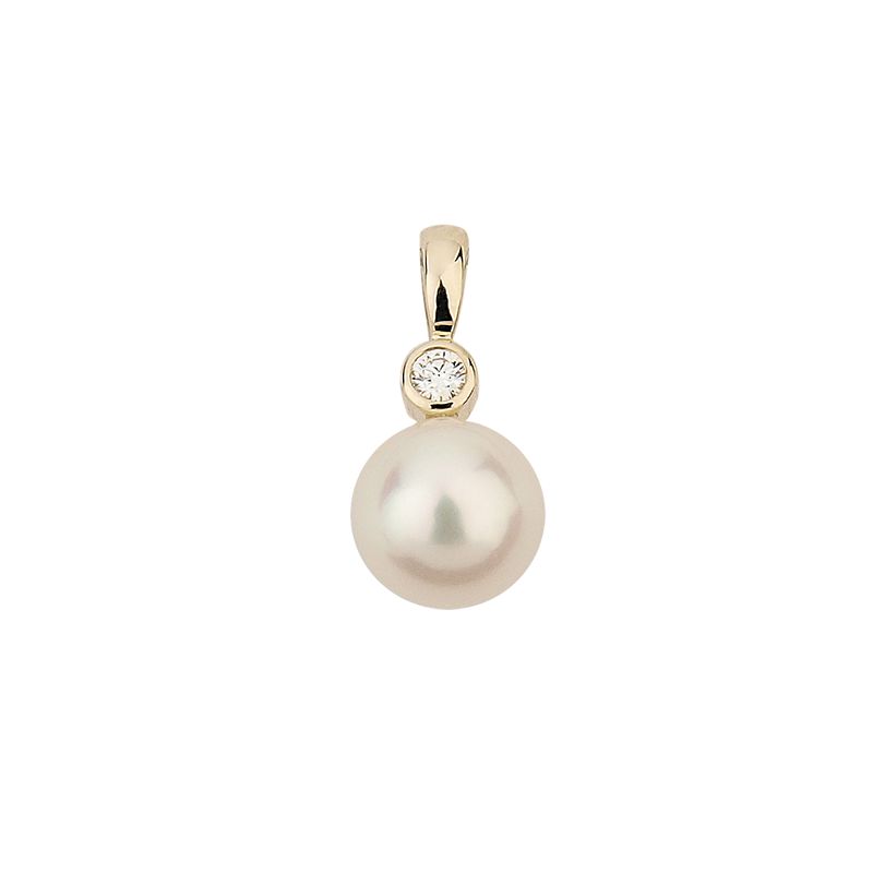 Engelkemper Halsschmuck Ref.-Nr.: 6-211727-001 585/- Gold, gelb  1 Diamant Wesselton  Weiss kleine Einschl&uuml;sse Brillantschliff 0,04ct.  1 S&uuml;&szlig;wasser Zuchtperle 6,5-7,0 mm