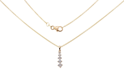 Wilhelm M&uuml;ller Halsschmuck Ref.-Nr.: 651182119 333/- Gold, gold  5 Zirkonia  Wei&szlig;  L&auml;nge 42 cm