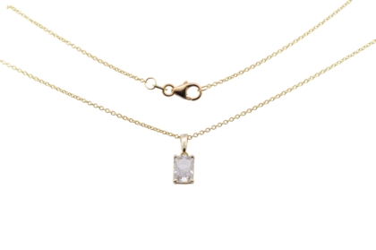 Wilhelm M&uuml;ller Halsschmuck Ref.-Nr.: 651183119 333/- Gold, gold  1 Zirkonia  Wei&szlig; Baguette  L&auml;nge 42cm