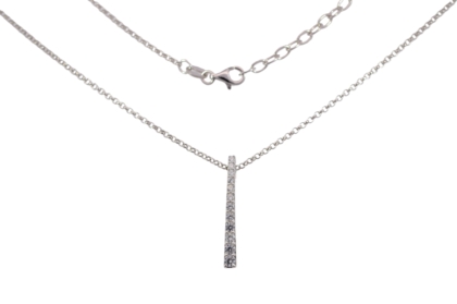 Wilhelm M&uuml;ller Halsschmuck Ref.-Nr.: 762674119 925/- Silber, Rhodiniert  12 Zirkonia  Wei&szlig;  L&auml;nge 43+5 cm