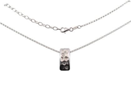 Wilhelm M&uuml;ller Halsschmuck Ref.-Nr.: 762676119 925/- Silber, Rhodiniert  5 Zirkonia  Wei&szlig;  L&auml;nge 43+5 cm