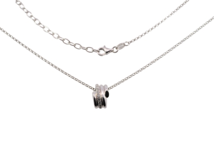 Wilhelm M&uuml;ller Halsschmuck Ref.-Nr.: 762678119 925/- Silber, Rhodiniert  9 Zirkonia  Wei&szlig;  L&auml;nge 43+5cm