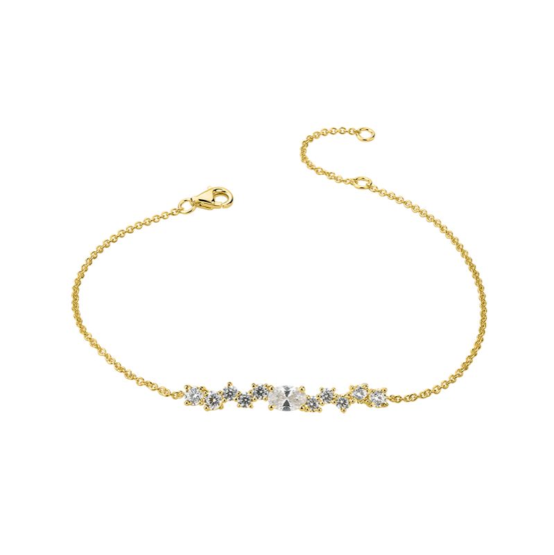 Engelkemper Armband Ref.-Nr.: 5-215659-001 925/- Silber, gelb  Zirkonia  Wei&szlig;  L&auml;nge 17+3cm