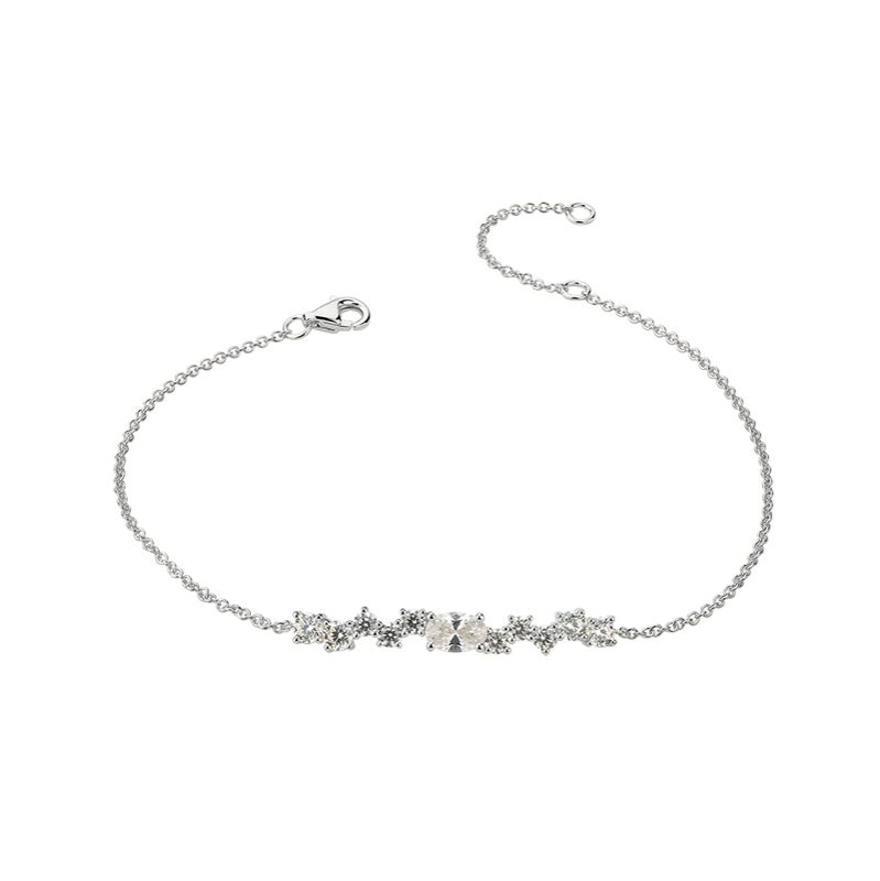 Engelkemper Armband Ref.-Nr.: 5-215752-001 925/- Silber, Rhodiniert  Zirkonia  Wei&szlig;  L&auml;nge 17+3 cm