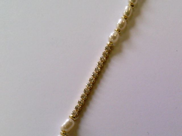 Engelkemper Armband Ref.-Nr.: 5-215717-001 925/- Silber, gelb  Zirkonia  Wei&szlig;  19 S&uuml;&szlig;wasser Zuchtperle L&auml;nge 17+3cm