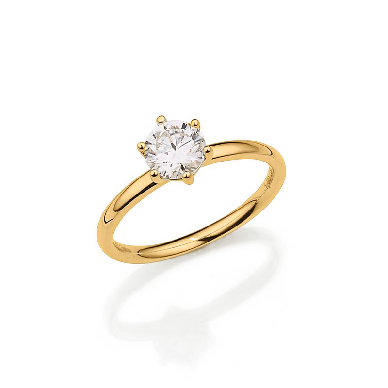 Engelkemper Ringe Ref.-Nr.: 6-213795-001 585/- Gold, gelb  1 Labordiamant Top wesselton feines wei&szlig; sehr kleine Einschl&uuml;sse 1,00ct.  Ringgr&ouml;&szlig;e 56