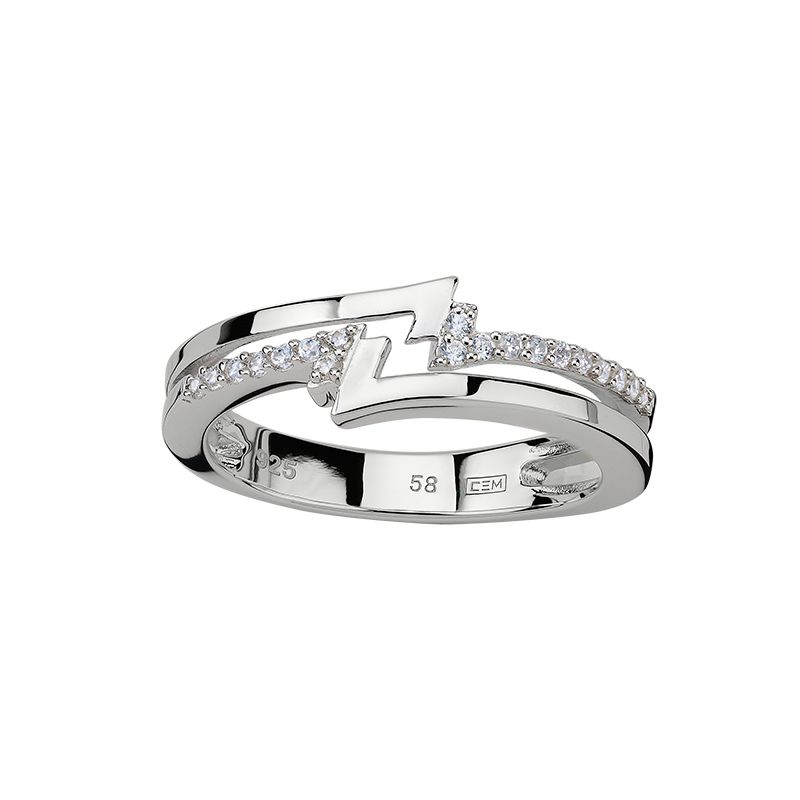 Engelkemper Ringe Ref.-Nr.: 5-215350-001 925/- Silber, Rhodiniert  Zirkonia  Wei&szlig;  Ringgr&ouml;&szlig;e 62