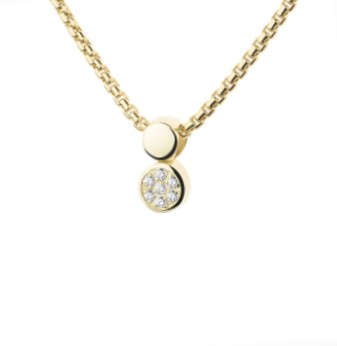 Sharvin Halsschmuck Ref.-Nr.: SAN011 585/- Gold, gelb  Labordiamant Top Wesselton feines wei&szlig; + sehr kleine Einschl&uuml;sse 0,08ct. 