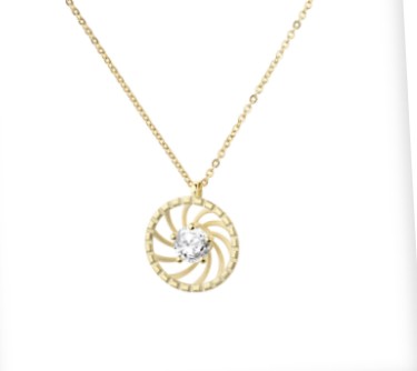 Sharvin Halsschmuck Ref.-Nr.: SAN055 585/- Gold, gelb  1 Labordiamant Wesselton  Weiss sehr kleine Einschl&uuml;sse 0,50ct. 