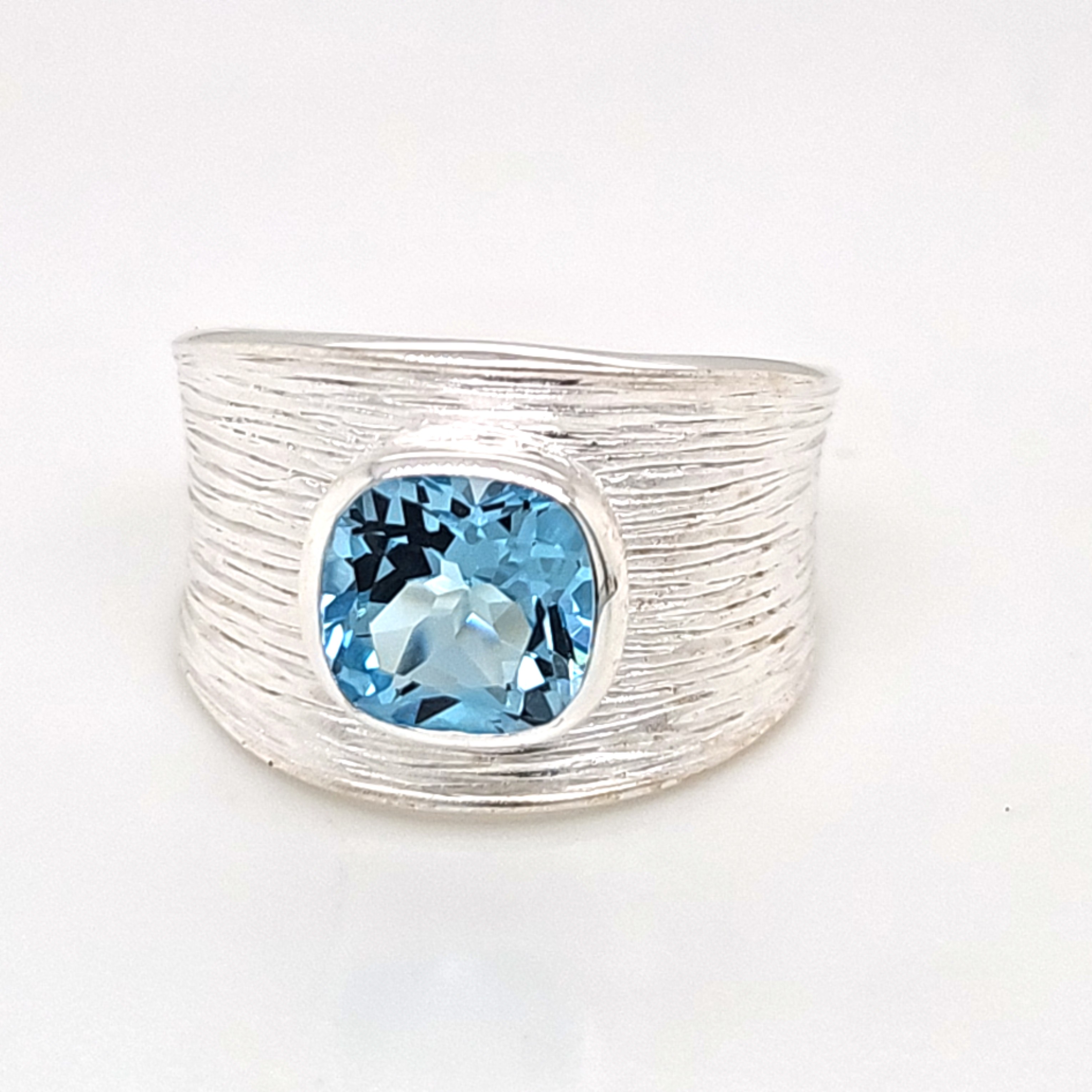 Linkenheil Ringe Ref.-Nr.: 0992-1941 925/- Silber  1 Blautopas beh. blau  Ringgr&ouml;&szlig;e 56