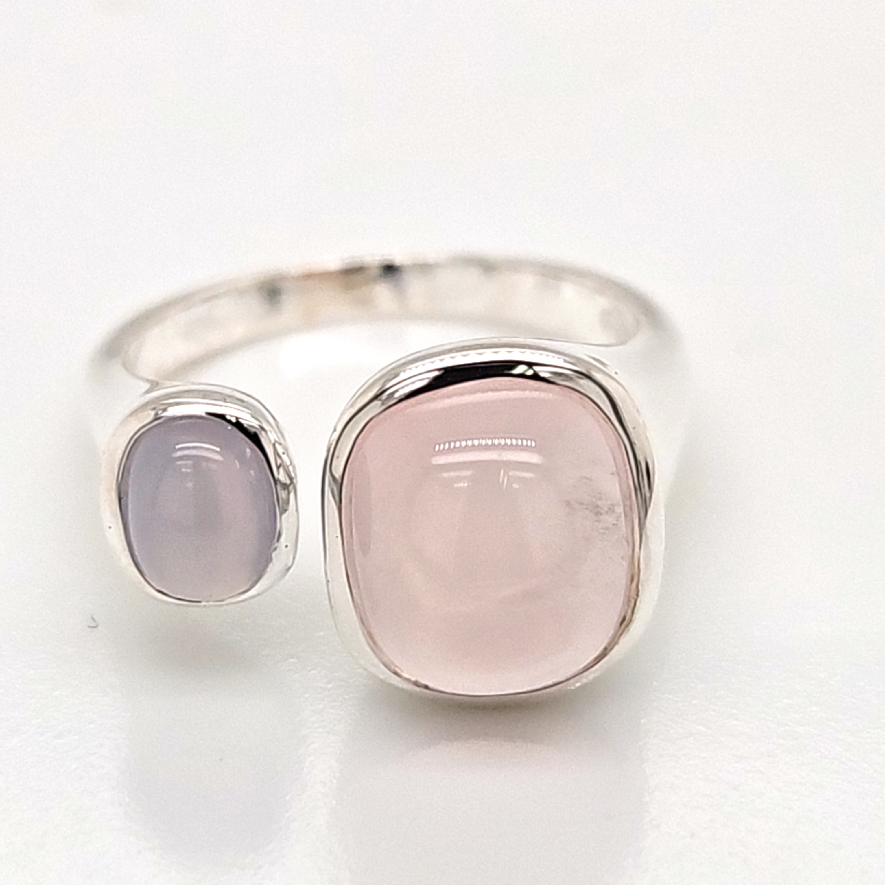 Linkenheil Ringe Ref.-Nr.: 20134-1947 925/- Silber  1 Rosenquartz Rosa  Calcedon  Ringgr&ouml;&szlig;e 56
