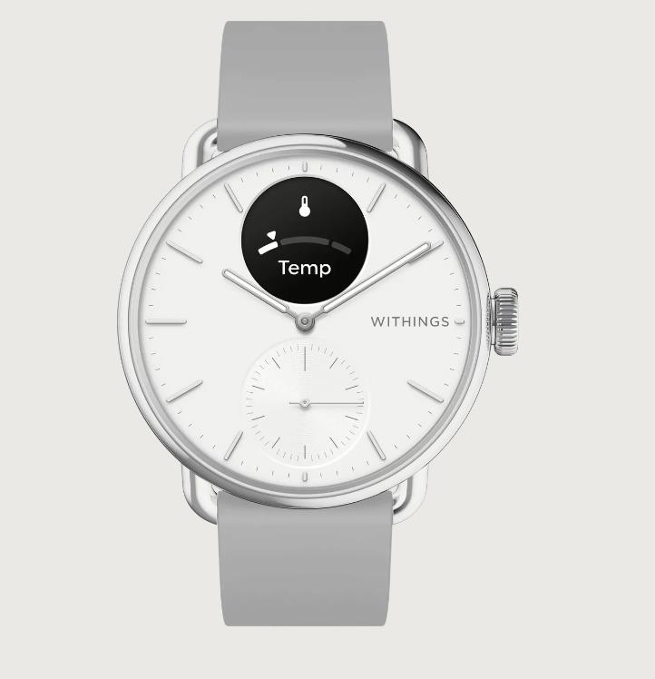 Withings Scanwatch Smartwatch Ziffernblatt: Hell Index  Silikonband Akku 50 Meter Ref.-Nr.: HWA10-Model 2-All-IN 
