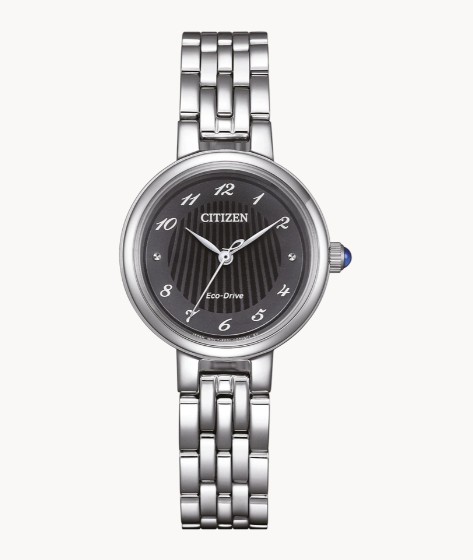 Citizen Solar Armbanduhren Damenuhren Ziffernblatt: Schwarz Index  Edelstahl  Gliederband Solar 50 Meter Ref.-Nr.: EM0990-81A  