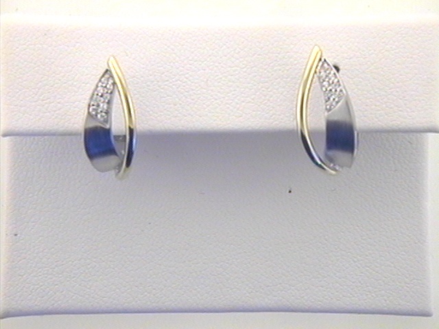 Max Fr&ouml;hlich Ohrschmuck Ref.-Nr.: 88/174085 925/- Silber, bicolor  Zirkonia  Wei&szlig; 