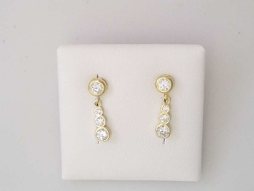 Max Fr&ouml;hlich Ohrschmuck Ref.-Nr.: 660/192661 925/- Silber, gelb  8 Zirkonia  Wei&szlig; 