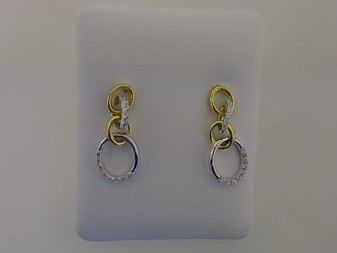 Max Fr&ouml;hlich Ohrschmuck Ref.-Nr.: 507/197147 925/- Silber, bicolor  Zirkonia  Wei&szlig; 