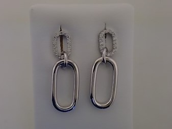 Max Fr&ouml;hlich Ohrschmuck Ref.-Nr.: 507/197145 925/- Silber, Rhodiniert  Zirkonia  Wei&szlig; 
