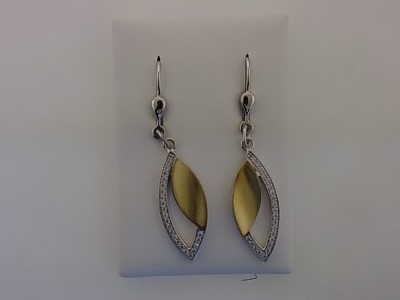 Max Fr&ouml;hlich Ohrschmuck Ref.-Nr.: 88/198365 925/- Silber, bicolor  Zirkonia  Wei&szlig; 