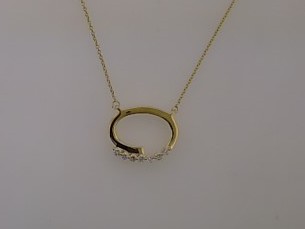 Max Fr&ouml;hlich Mio Fallegro Halsschmuck Ref.-Nr.: 709/197249/45 585/- Gold, gelb  7 Diamant Wesselton  Weiss kleine Einschl&uuml;sse Brillantschliff 0,10ct.  L&auml;nge 42+3 cm