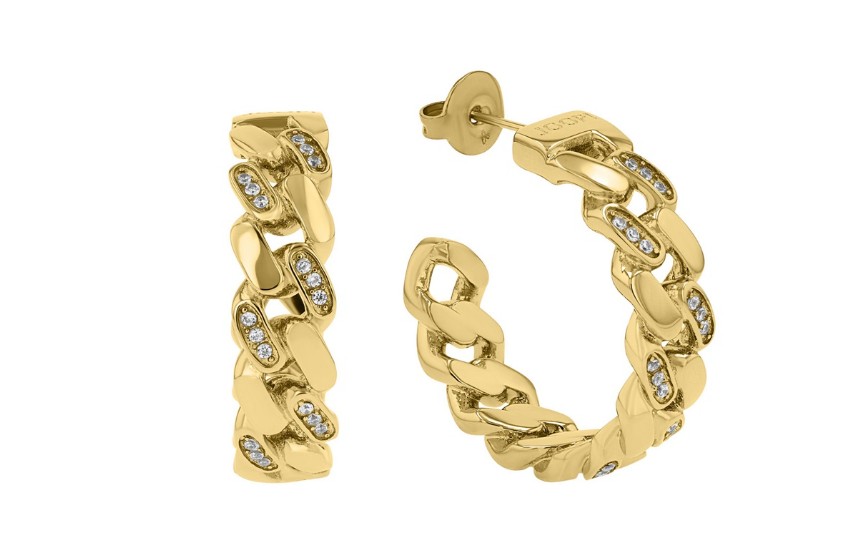 Joop! Ohrringe Ref.-Nr.: 2040558 Edelstahl, gelb  Zirkonia  Wei&szlig; 