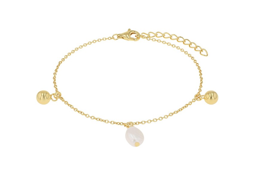 S. Oliver s.Oliver Armband Ref.-Nr.: 2040598 925/- Silber, gelb  1 S&uuml;&szlig;wasser Zuchtperle L&auml;nge 17+3 cm