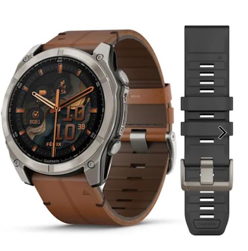 Garmin Fenix 8 Herrenuhren Leder 100 Meter Ref.-Nr.: 010-02905-40 