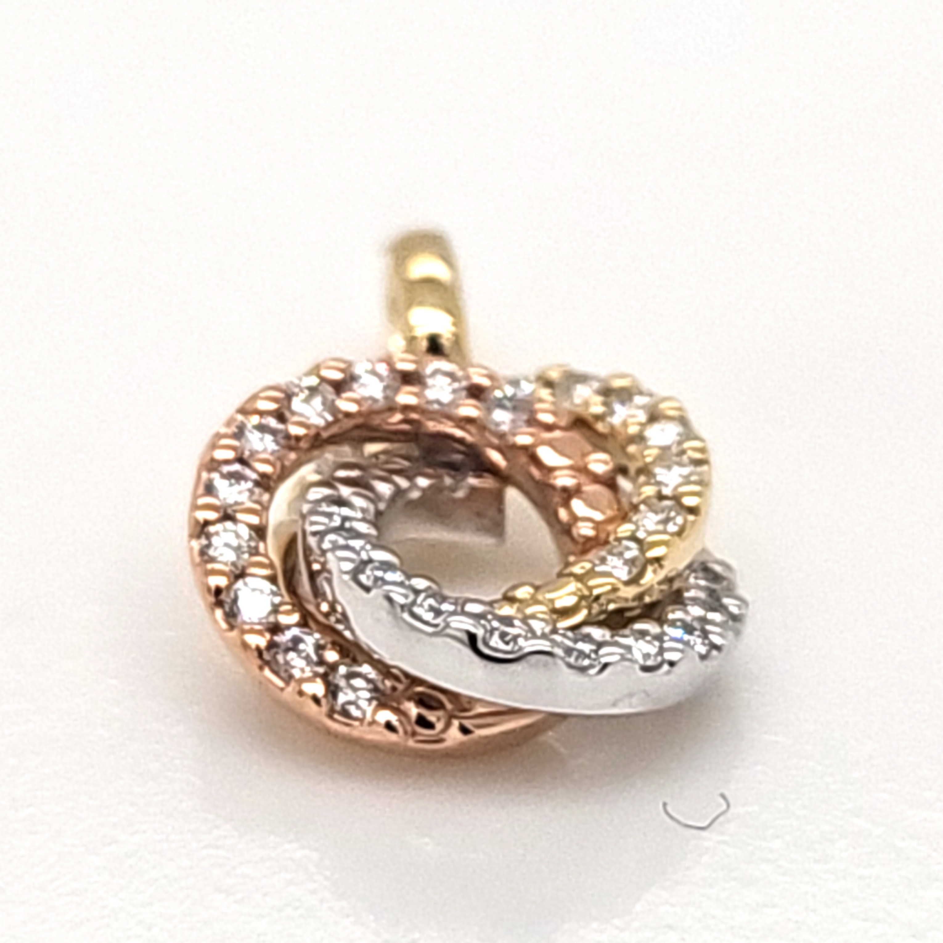 Linkenheil Halsschmuck Ref.-Nr.: 41315-4550 585/- Gold, Tricolor G/W/R  Diamant Wesselton  Weiss kleine Einschl&uuml;sse Brillantschliff 0,13ct. 