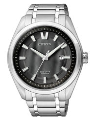 Citizen Herrenuhren Ziffernblatt: Schwarz Index  Gliederband Solar 100 Meter Ref.-Nr.: AW1240-57E Ind.-Nr: J810-S088097