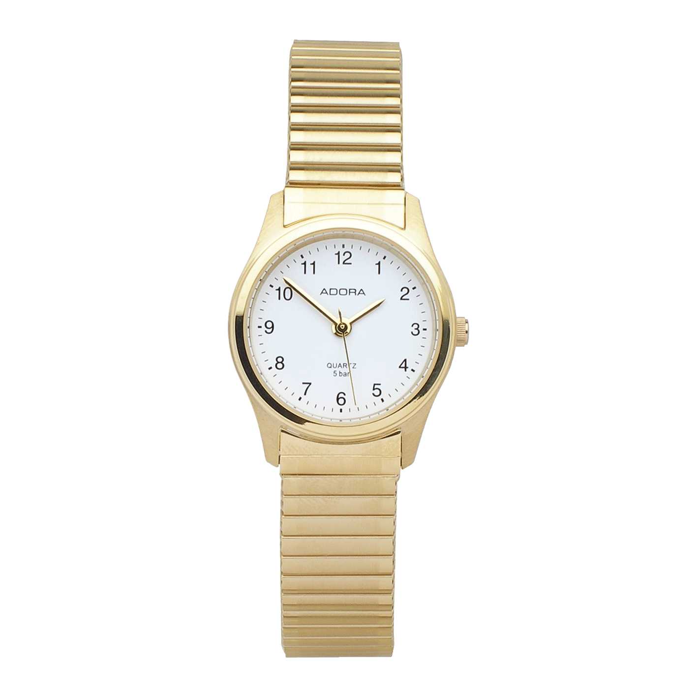 Adora Armbanduhren Damenuhren Ziffernblatt: Weiss Arabisch  Stahl, gelb Metall Miyota 2035 50 Meter Ref.-Nr.: 1-200335-001 Ind.-Nr: 149897