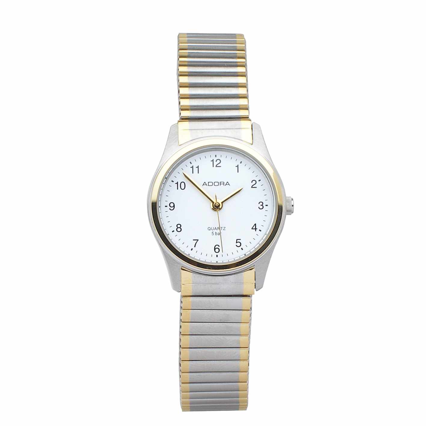 Adora Basis Damenuhren Ziffernblatt: Weiss Arabisch  Edelstahl, bicolor Metall Miyota 2035 50 Meter Ref.-Nr.: 1-200336-001 Ind.-Nr: 149897