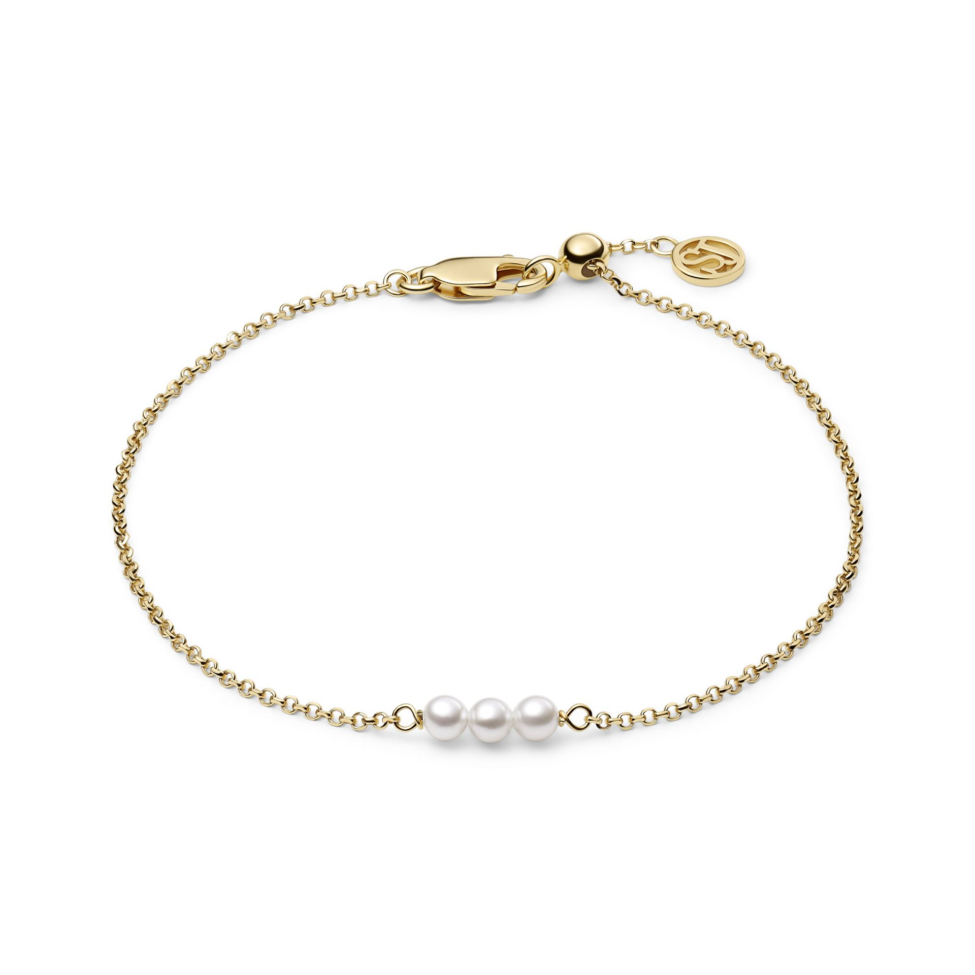 BRACELET PERLA CINQUE 18K GOLD PLATED, WITH FRESHWATER PEARLS.