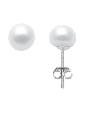 Max Fr&ouml;hlich Ohrschmuck Ref.-Nr.: OS 114469 925/rh/- Silber, Rhodiniert 2 S&uuml;&szlig;wasser Zuchtperle 8,5 bis 9,0 mm Wei&szlig; Oval Individual-Nr. 34600026