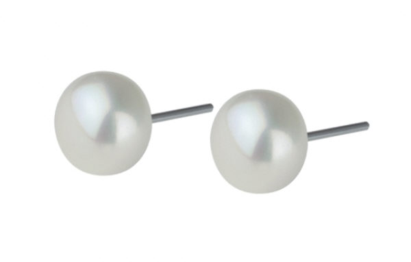 Ernstes Design Ohrschmuck Ref.-Nr.: E257 EST/- Stahl 2 S&uuml;&szlig;wasser Zuchtperle 7,0-7,5 mm