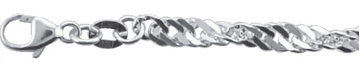 Armband Singapur 18,5 cm, Modellnummer F55181/185, aus 925er Sterlingsilber. Dieses elegante Schmuckst&uuml;ck wiegt insgesamt 10 g, wobei das Material 3,23 g beitr&auml;gt. Es ist in der Kategorie JEWEL mit wei&szlig;er Farbe und ohne Glanz gelistet. Perfekt f&uuml;r den t&auml;glichen Gebrauch oder als stilvolles Accessoire zu besonderen Anl&auml;ssen.
