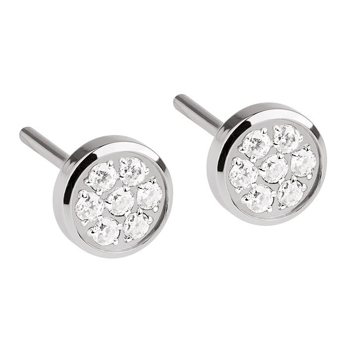 Ernstes Design Ohrringe Ref.-Nr.: E455.WH EST/- Edelstahl, Silber Zirkonia  