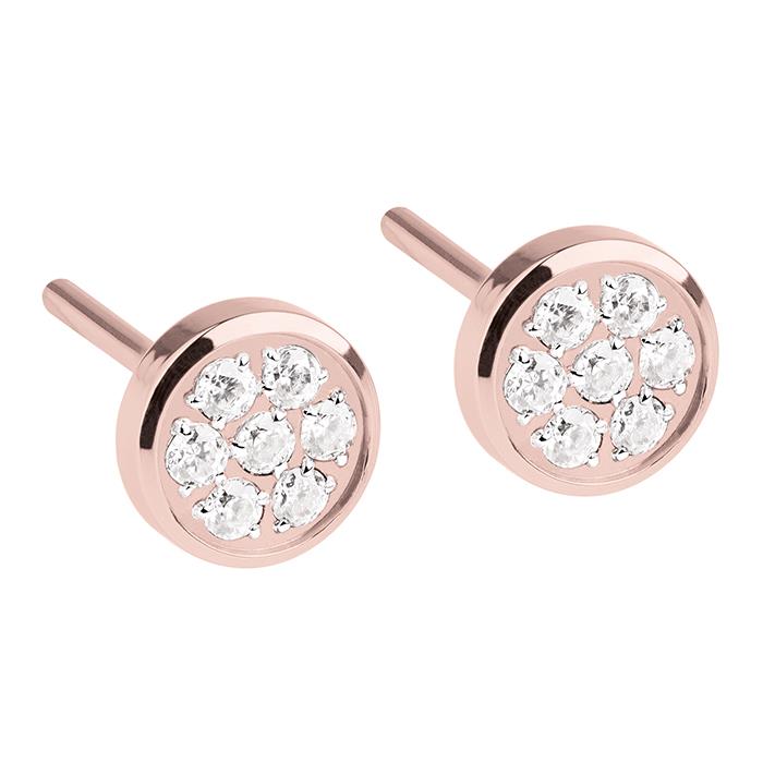 Ernstes Design Kopf.-und Ohrschmuck Ref.-Nr.: E457.WH Stahl, Ros&eacute; Zirkonia  